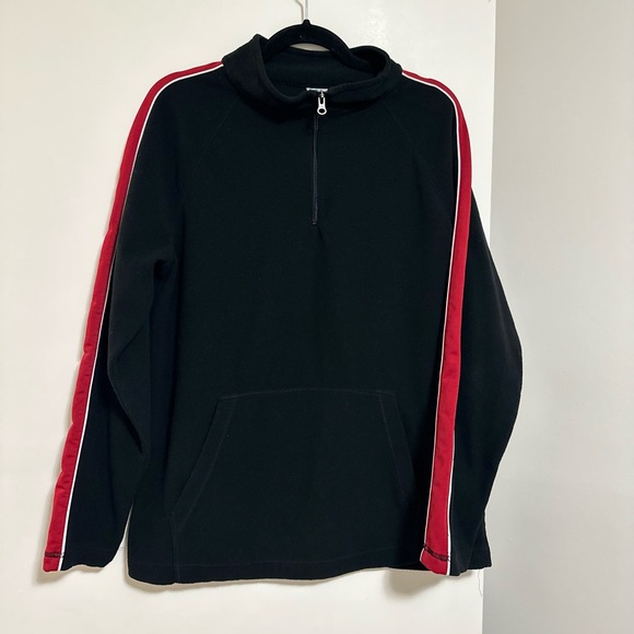 3/50$ Vintage sweatshirt size large / red fleece/ Turtleneck long sleeve - Picture 5 of 8